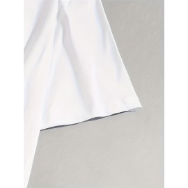 Big Smile Print, Men's Graphic Design Crew Neck Active T-shirt, Casual Comfy Tees Tshirts For Summer, Men's Clothing Tops For Daily Vacation Resorts