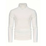 Men's Stylish Solid Shirt, Casual Breathable Lapel Long Sleeve Shirt Top For City Walk Street Hanging Outdoor Activities