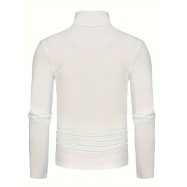 Men's Stylish Solid Shirt, Casual Breathable Lapel Long Sleeve Shirt Top For City Walk Street Hanging Outdoor Activities