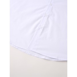 Trendy Men's Casual Solid Long Sleeve Shirt With Mandarin Collar Design, Men's Shirt For Summer, Tops For Men, Gift For Men